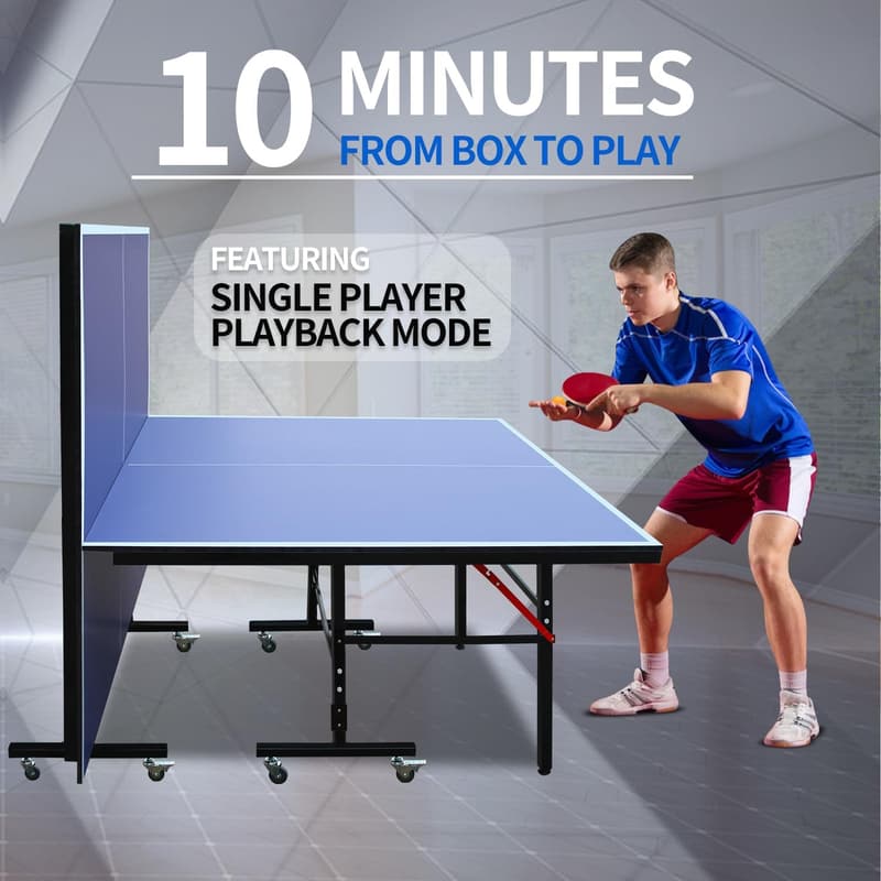 8ft Foldable Portable Ping Pong Table Set with Paddles & Balls