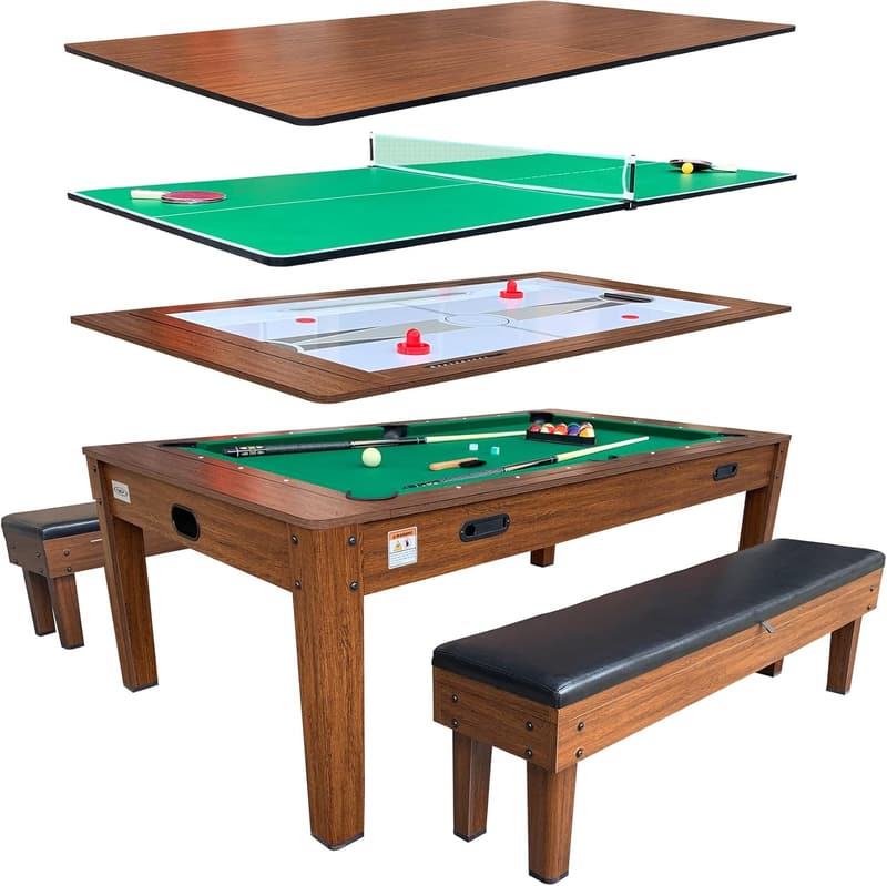 7.5-Foot Multi-Game Swivel Pool Table