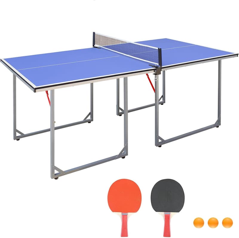 Foldable Portable Ping Pong Table - Multi-Use Indoor/Outdoor