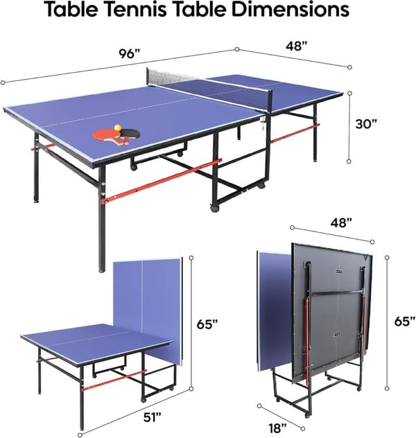 Tournament-Quality Foldable Ping Pong Table with Paddles & Balls