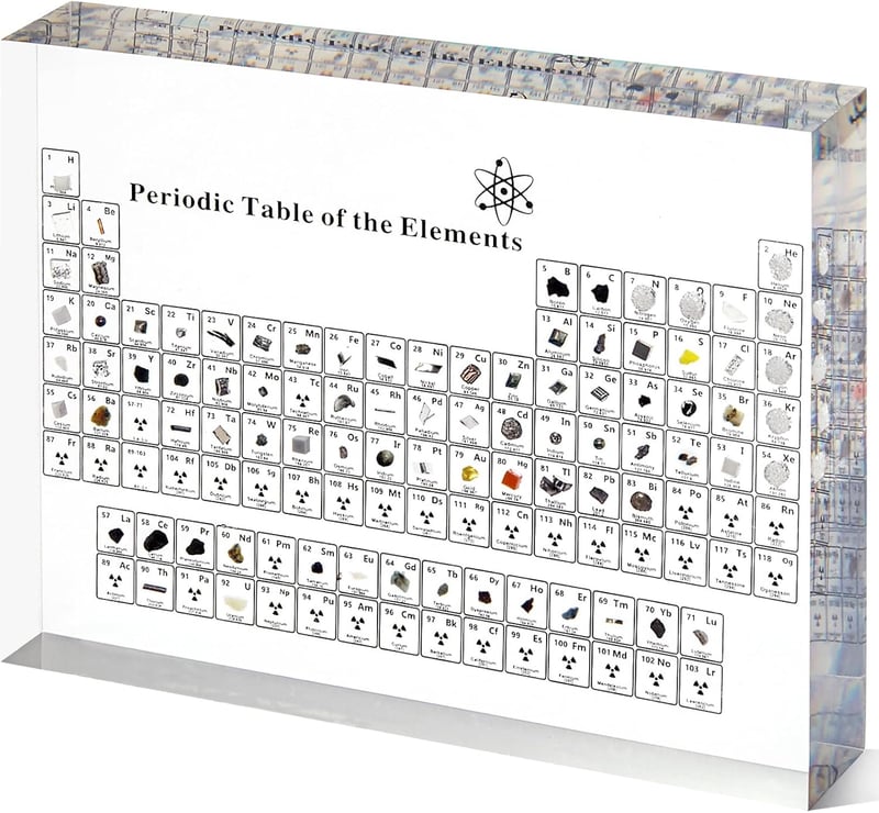 Acrylic Periodic Table Display with 83 Real Element Samples