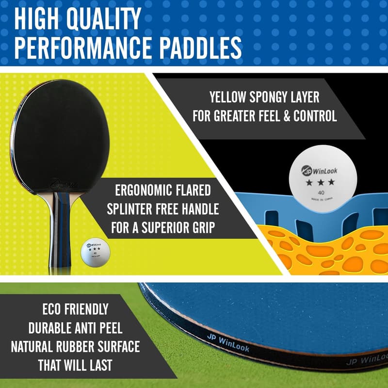 Portable Table Tennis Paddle Set with Case and Balls