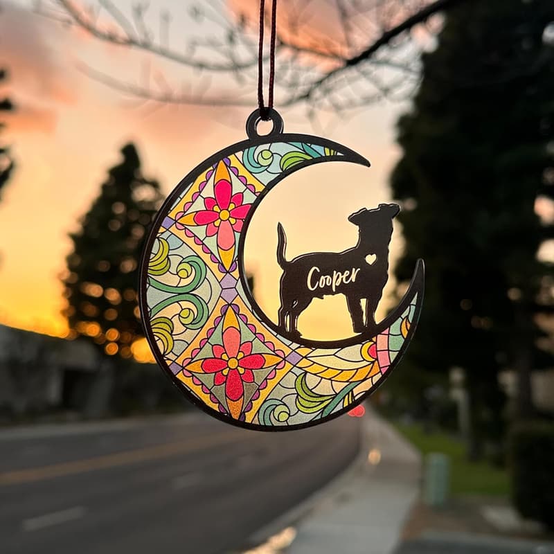 Personalized Dog Memorial Suncatcher for Pet Loss Sympathy