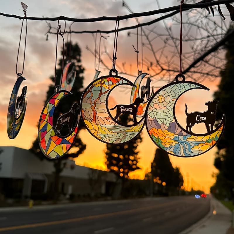 Personalized Dog Memorial Suncatcher for Pet Loss Sympathy