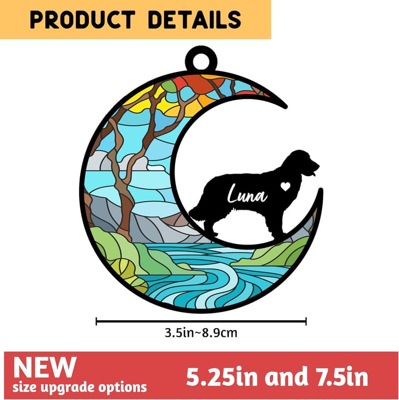 Personalized Dog Memorial Suncatcher for Pet Loss Sympathy