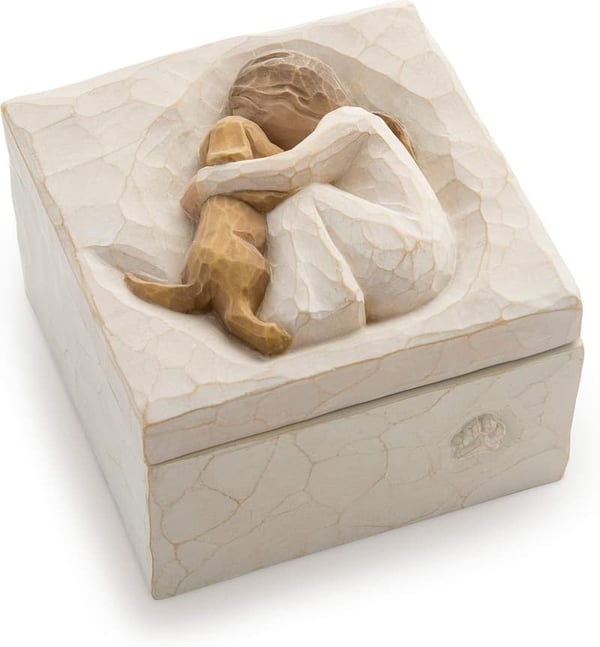 Truly a Friend Jewelry Box with Puppy Dog Carving