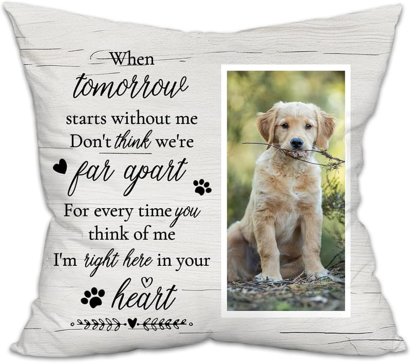 Personalized Dog Memorial Throw Pillow with Photo