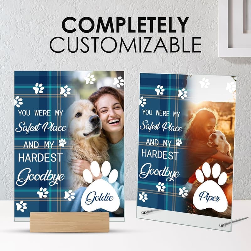 Personalized Pet Memorial Acrylic Art with Photo & Name