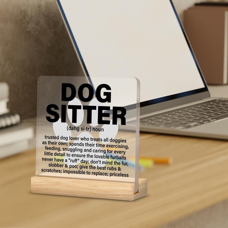 Thank You Gift for Dog Sitter - Acrylic Decorative Sign