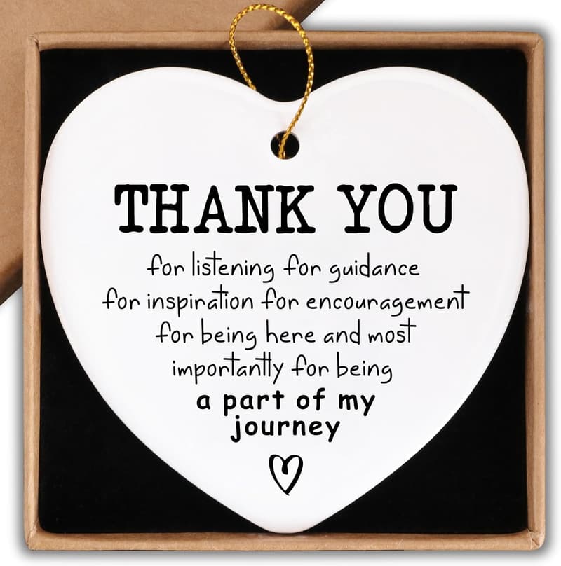 Thank You Heart Plaque Gift for Women and Friends