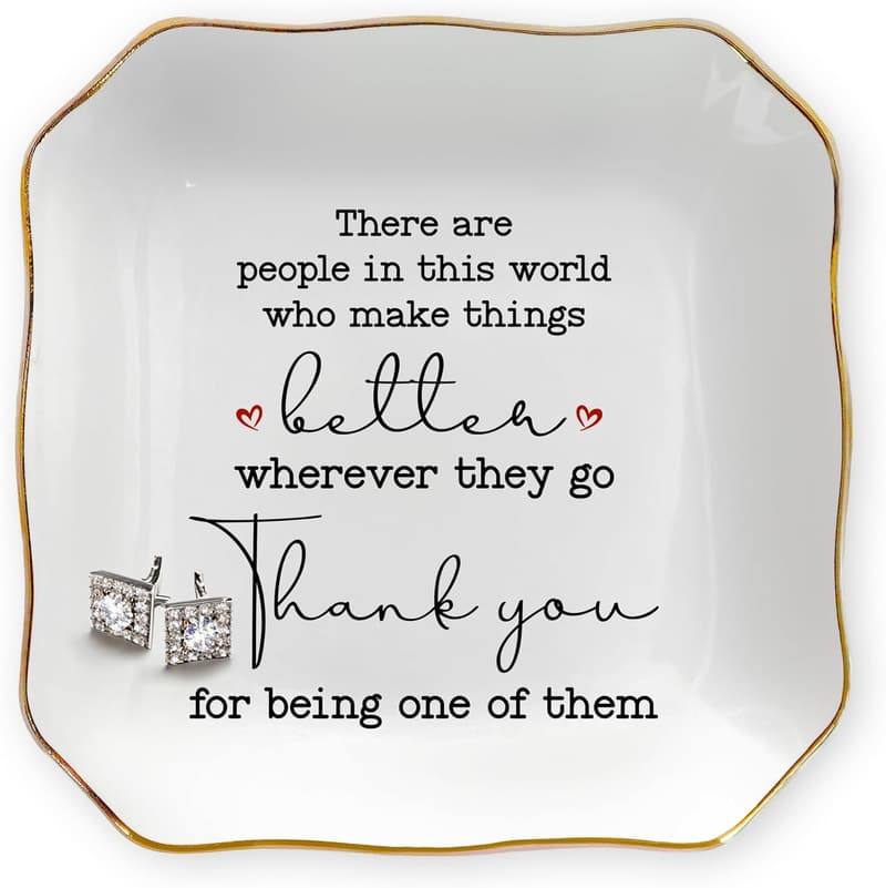 Birthday Thank You Ceramic Jewelry Dish for Women