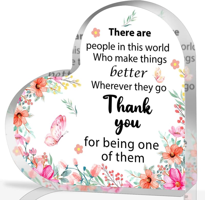 Inspirational Acrylic Heart Keepsake for Women’s Appreciation
