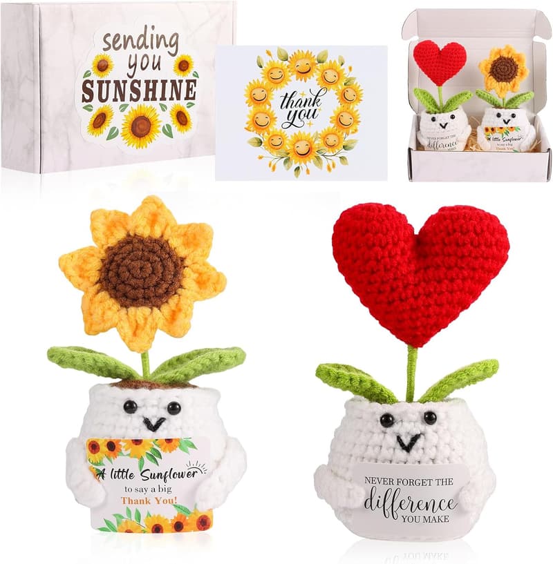 Thank You Gift - Crochet Sunflower Doll for Friends & Teachers