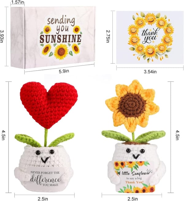 Thank You Gift - Crochet Sunflower Doll for Friends & Teachers