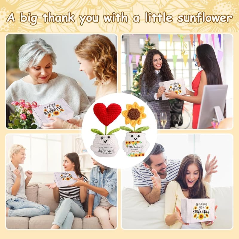 Thank You Gift - Crochet Sunflower Doll for Friends & Teachers