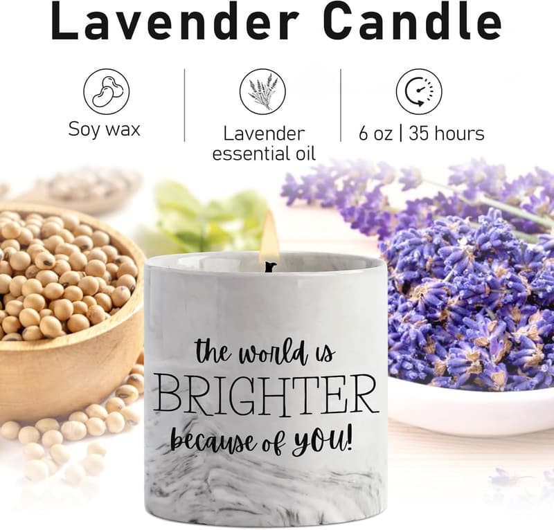 Lavender Candle Gift for Women - 6 Oz Inspirational Candle