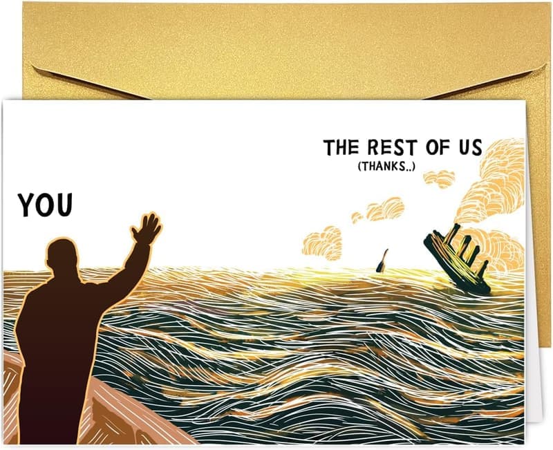 Funny Sinking Ship Farewell Card for Coworkers and Friends