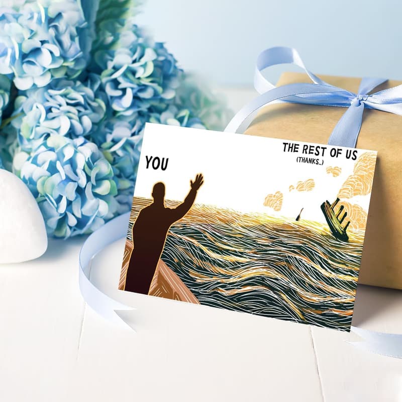 Funny Sinking Ship Farewell Card for Coworkers and Friends