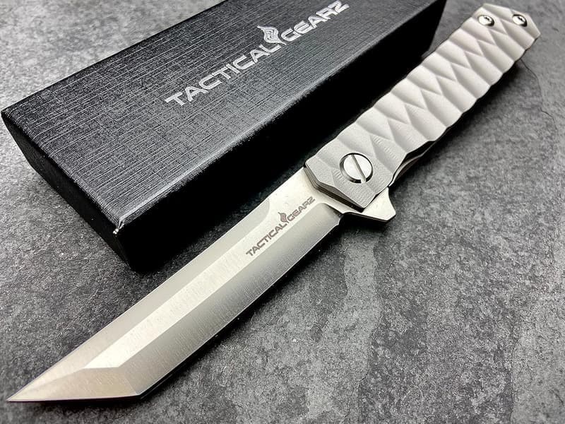 Tactical Gearz EDC Titanium Folding Knife with D2 Steel Blade