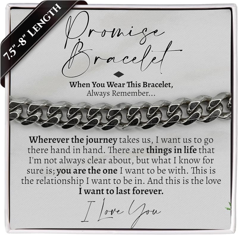 Romantic Promise Cuban Bracelet for Boyfriend