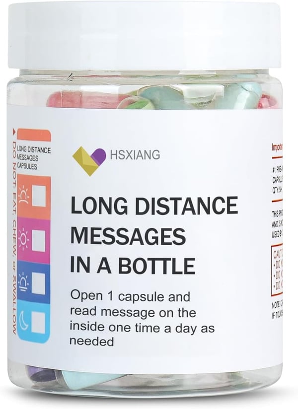Long Distance Relationship Gift: 50 Pre-Written Message Capsules