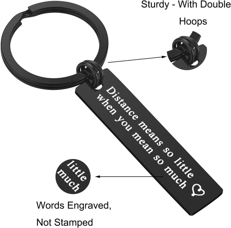 Long Distance Relationship Keychain for Couples Gift
