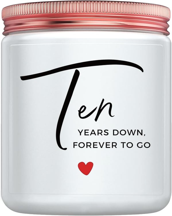 10th Anniversary Candle Gift for Couples