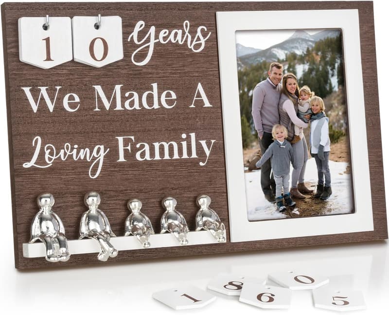 10th Anniversary Personalized Aluminum Family Tree Frame