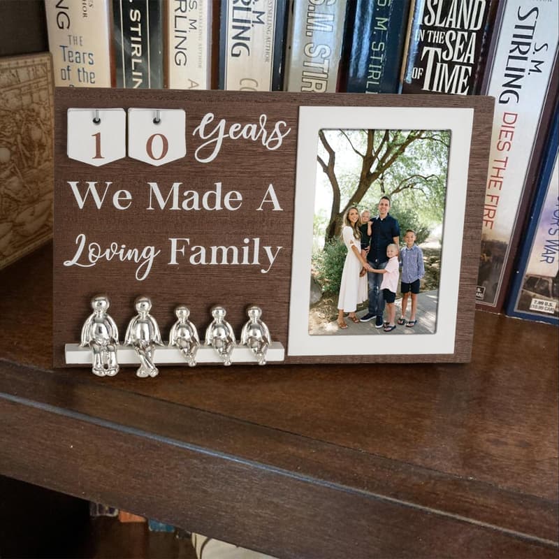 10th Anniversary Personalized Aluminum Family Tree Frame