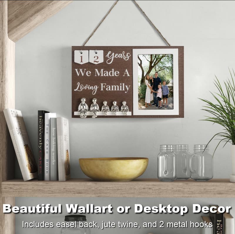 10th Anniversary Personalized Aluminum Family Tree Frame