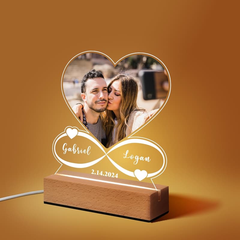 Anniversary Personalized Acrylic Picture Frame with Night Light