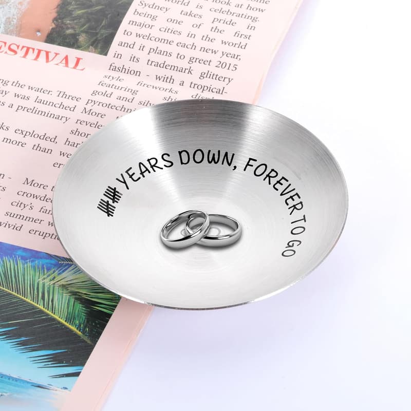 10th Anniversary Tin Gift - Ring Holder for Couples