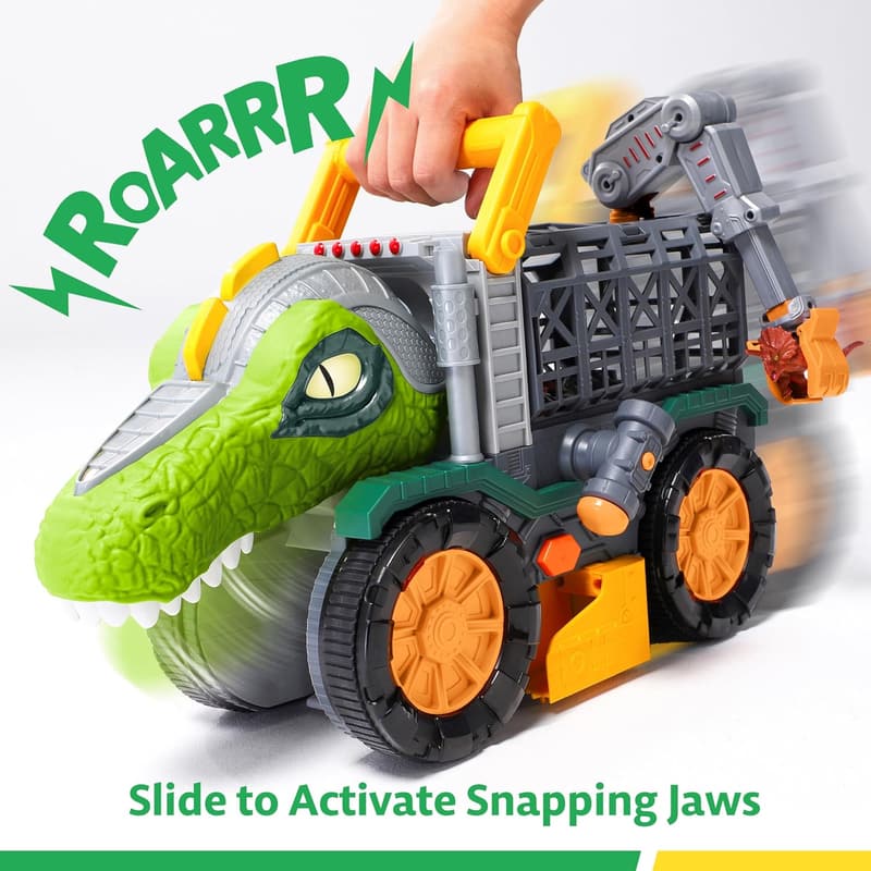 Dinosaur Truck Toy with Launching Chambers for Toddler Birthdays