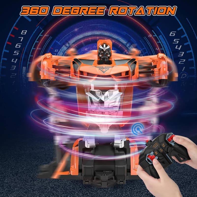 Transforming Remote Control Car Robot Toy for Boys Ages 4-12