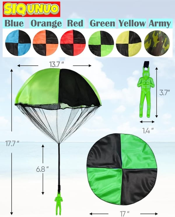 Outdoor Parachute Toys for Kids, 6-Pack Tangle-Free Fun