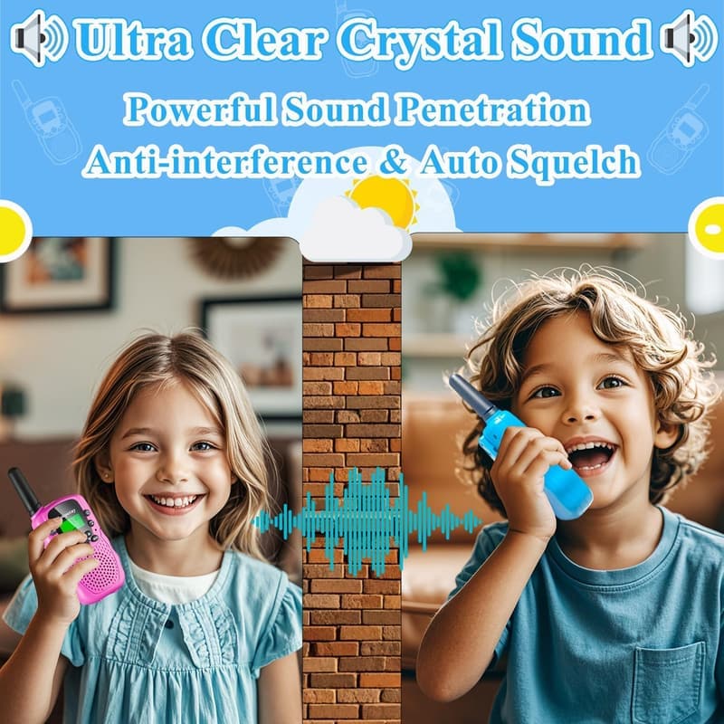 Kids' Walkie Talkies with Flashlight - Long Range, 22 Channels