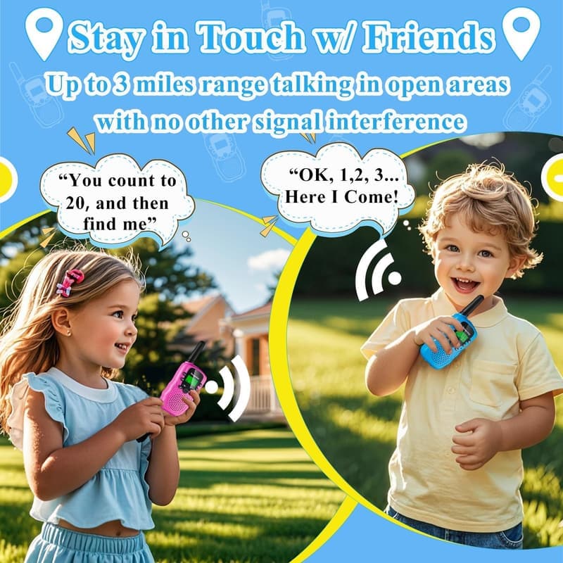 Kids' Walkie Talkies with Flashlight - Long Range, 22 Channels
