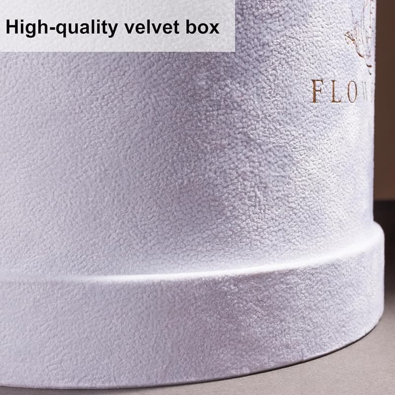 Birthday Gifts: Luxury Suede Box with Preserved Red Roses