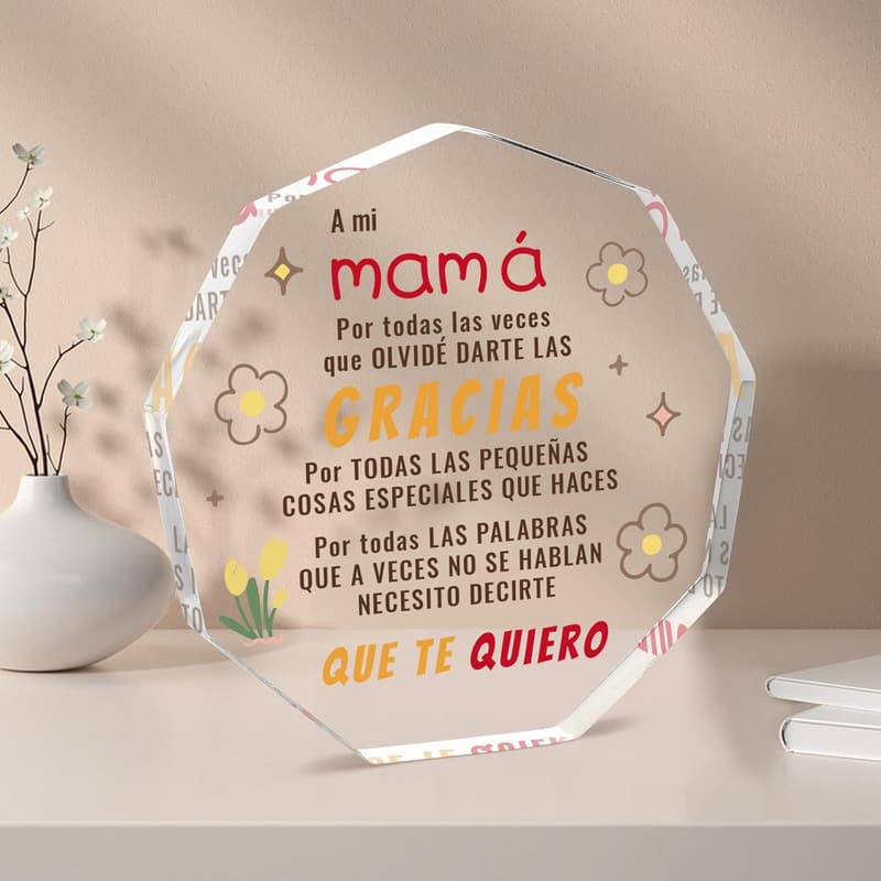 Mother's Day Acrylic Plaque Gift for Mom's Desk Decor