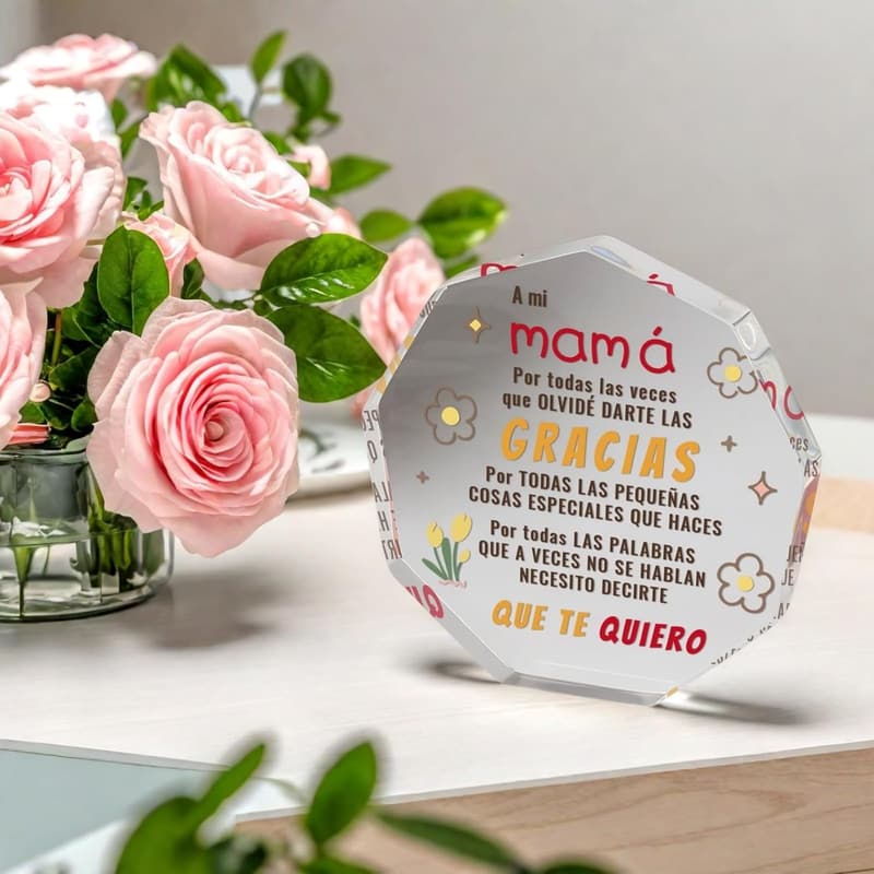 Mother's Day Acrylic Plaque Gift for Mom's Desk Decor