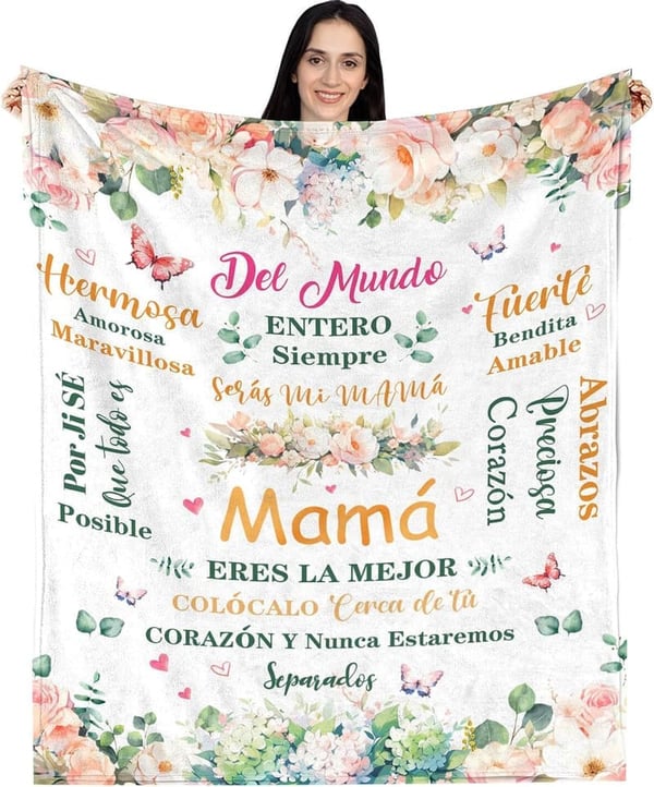 Mom Birthday Blanket - Spanish Gift 50x60in