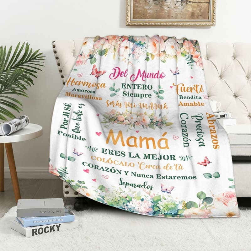 Mom Birthday Blanket - Spanish Gift 50x60in