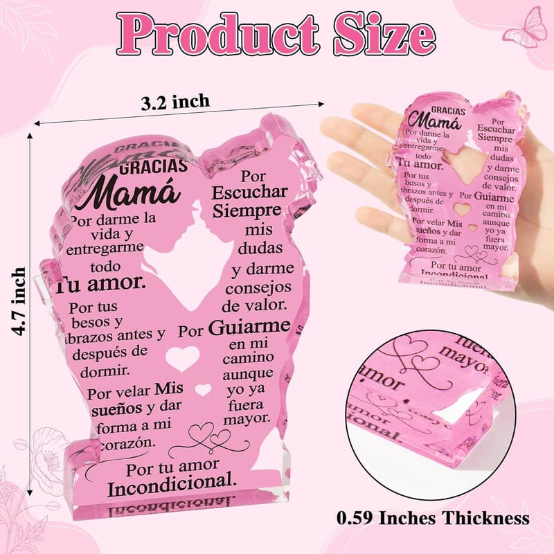 Mom Acrylic Embracing Plaque - Best Gift for Mother's Day