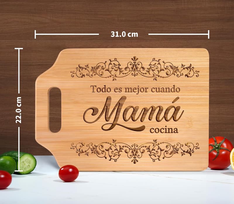 Mother's Day Bamboo Cutting Board with Engraving - 12.3