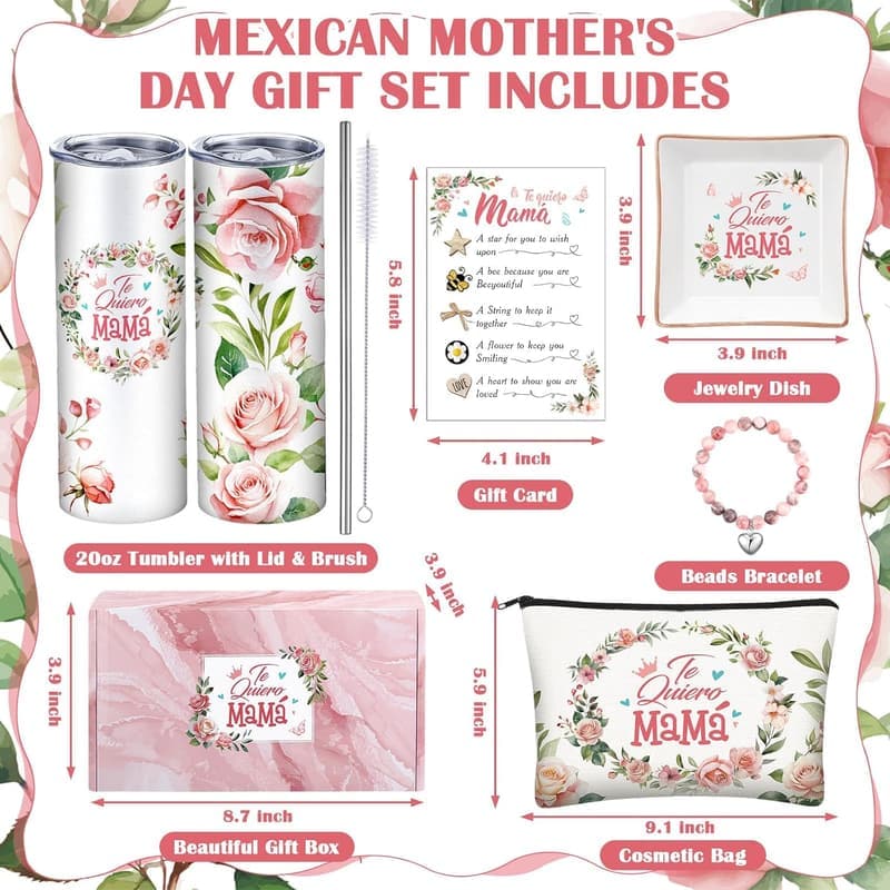Mother's Day Gift Set - 20oz Tumbler & Jewelry for Mom