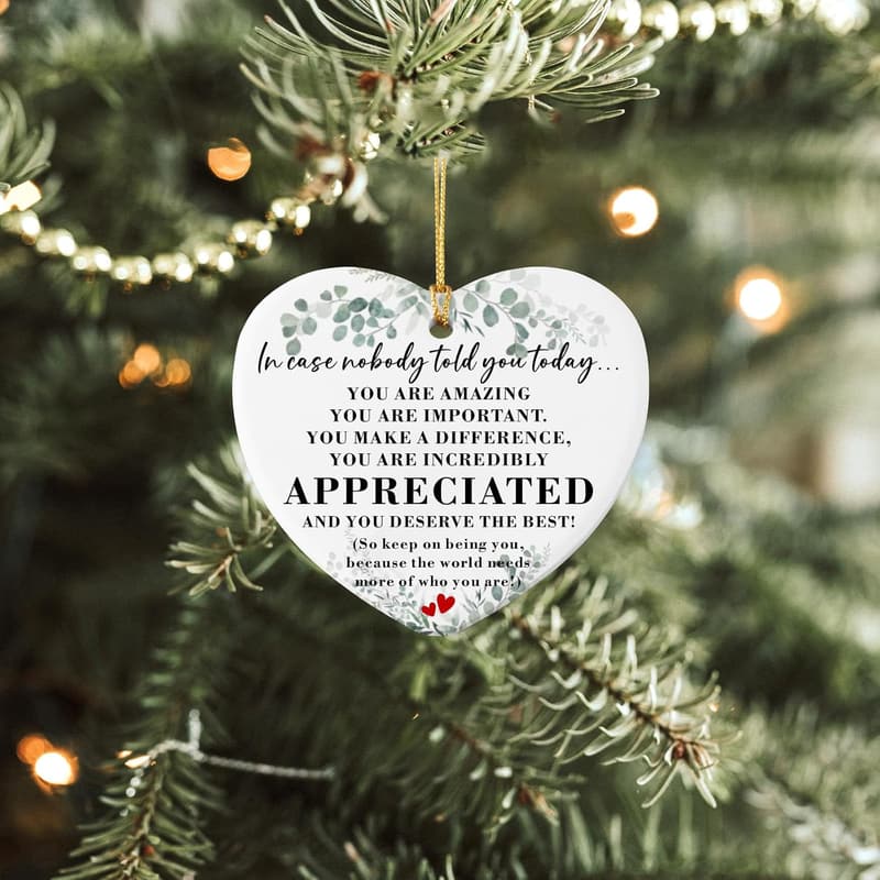 Employee Appreciation Ceramic Heart Ornament for Women