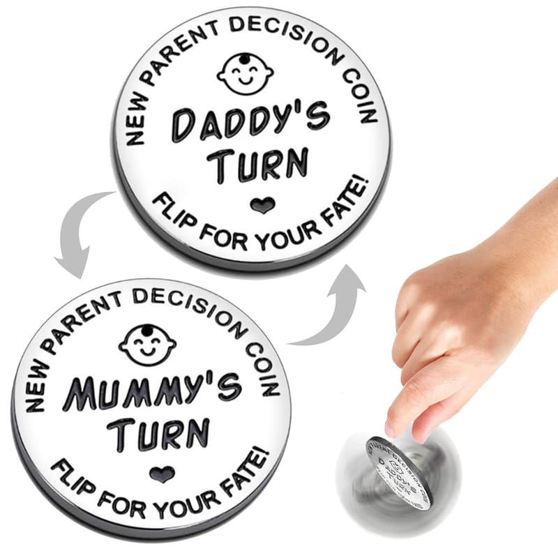 New Baby Gifts for Couples - Funny Decision Coins for Parents