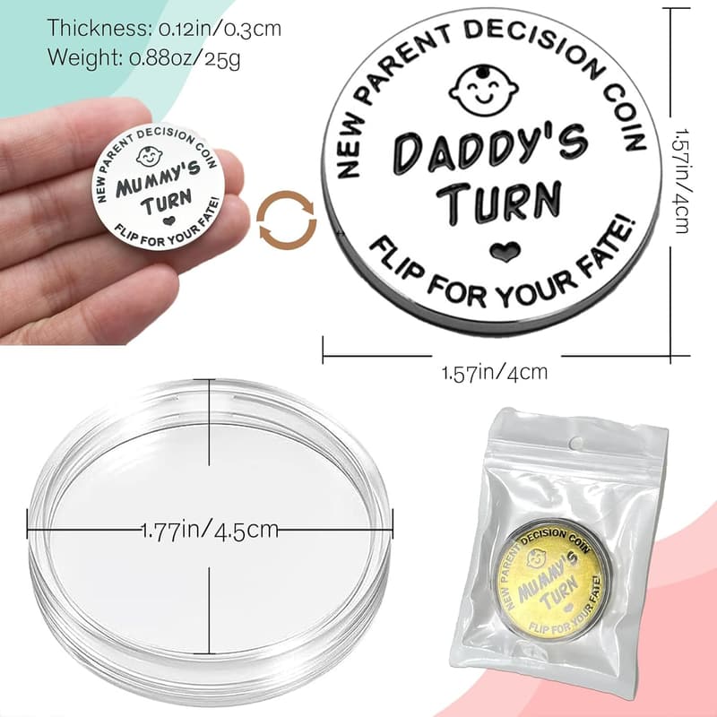 New Baby Gifts for Couples - Funny Decision Coins for Parents