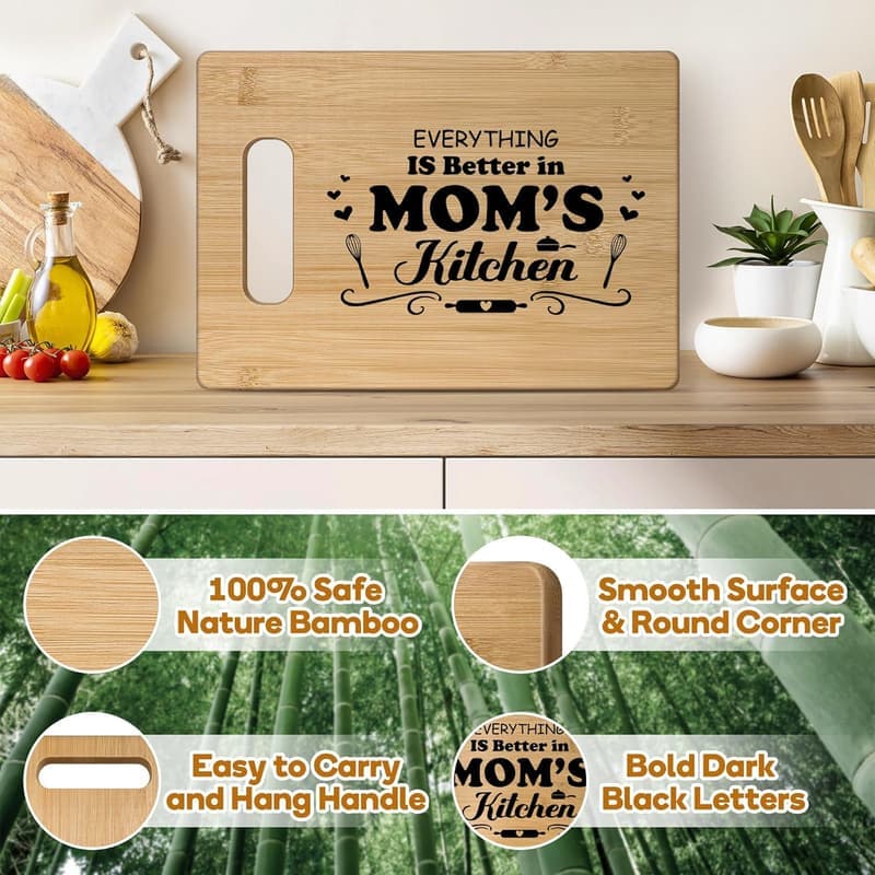 Personalized Engraved Bamboo Cutting Board for Mom