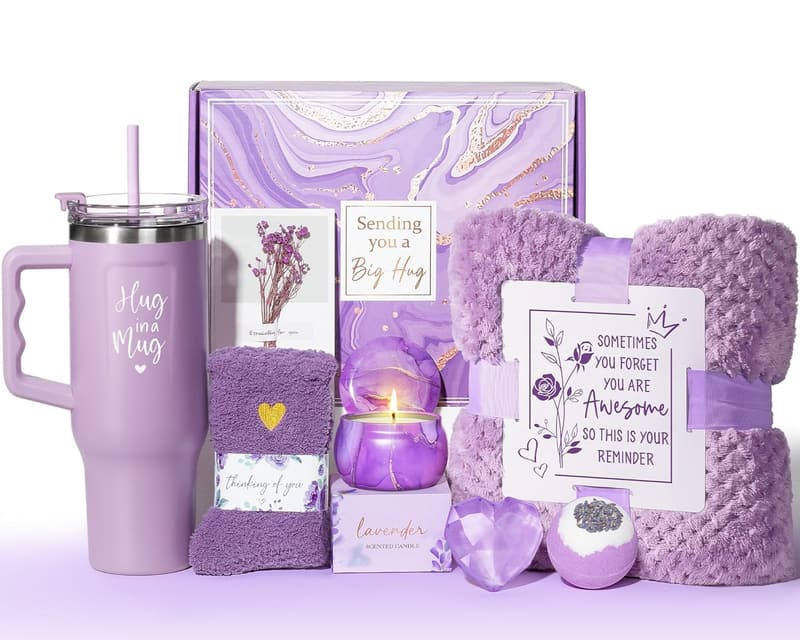 Lavender Spa Gift Basket for Women - Birthday & Get Well Soon